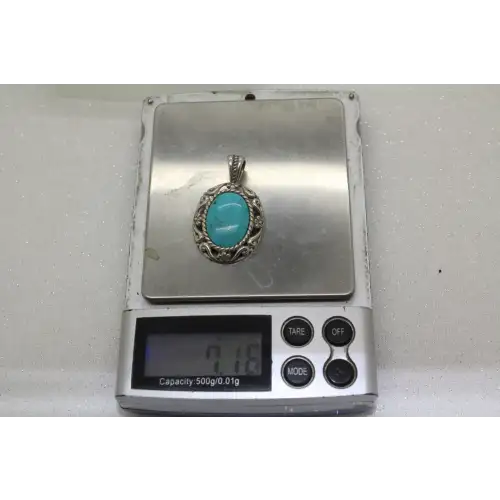 CAROLYN POLLACK RELIOS .925 S.S. OVAL TURQUOISE SLIDE pendant