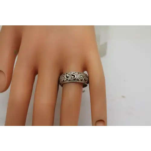 CAROLYN POLLACK RELIOS .925 S.S. ROSE FILIGREE BAND ring size 10 #