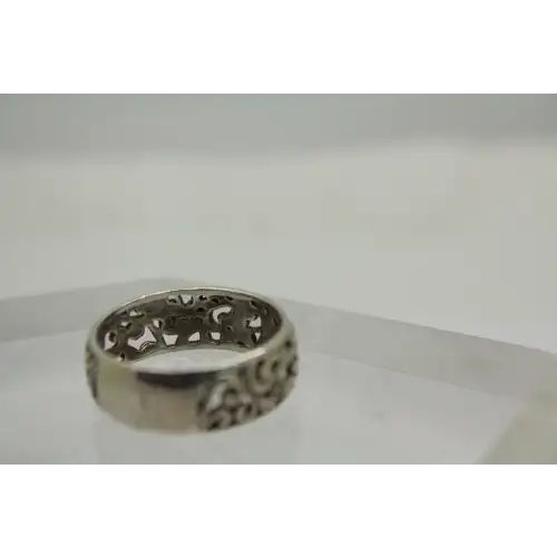 CAROLYN POLLACK RELIOS .925 S.S. ROSE FILIGREE BAND ring size 10 #