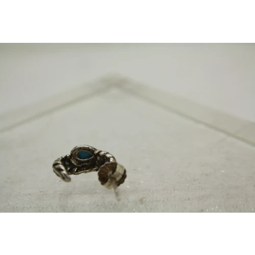 CAROLYN POLLACK RELIOS .925 S.S. TURQUOISE FEATHER HALF HOOPS