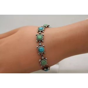 CAROLYN POLLACK RELIOS .925 S.S. TURQUOISE TURTLE TOGGLE 7 1/2
