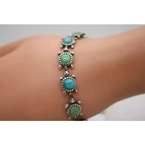 CAROLYN POLLACK RELIOS .925 S.S. TURQUOISE TURTLE TOGGLE 7 1/2
