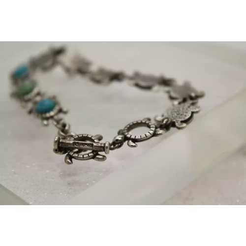 CAROLYN POLLACK RELIOS .925 S.S. TURQUOISE TURTLE TOGGLE 7 1/2