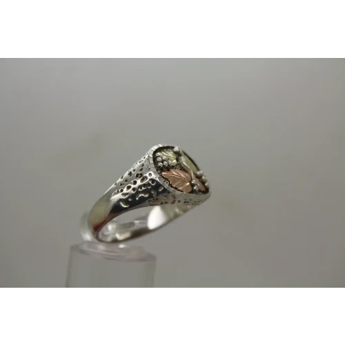 C.CO. 12k BLACK HILLS GOLD .925 S.S. GRAPE LEAF VINE ring size 13
