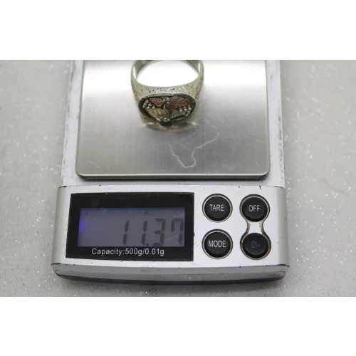 C.CO. 12k BLACK HILLS GOLD .925 S.S. GRAPE LEAF VINE ring size 13