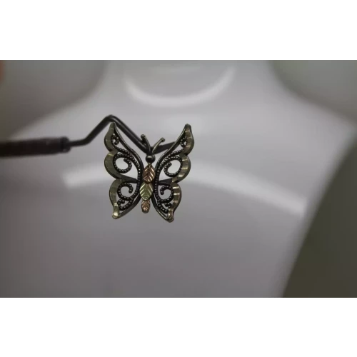 C.CO .925 12k BLACK HILLS GOLD BUTTERFLY LEAF DESIGN pendant