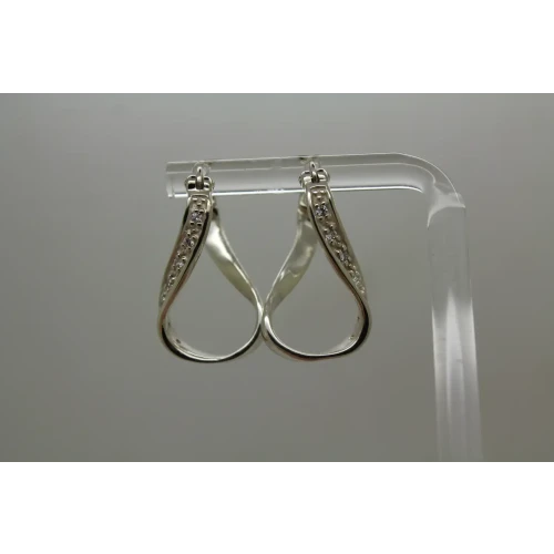 CHAMILIA .925 S.S. CZ INFINITY CHARM HOOP earrings