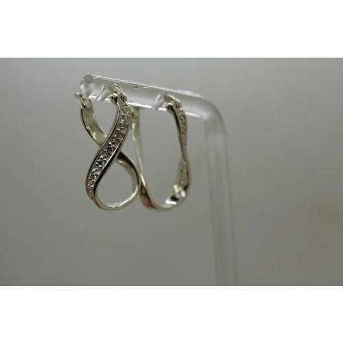 CHAMILIA .925 S.S. CZ INFINITY CHARM HOOP earrings