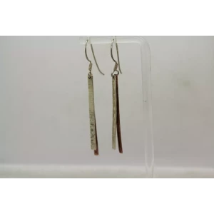 CHRISTEL .925 S.S. & Copper ETCHED BAR DESIGN Dangle earrings