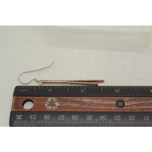 CHRISTEL .925 S.S. & Copper ETCHED BAR DESIGN Dangle earrings