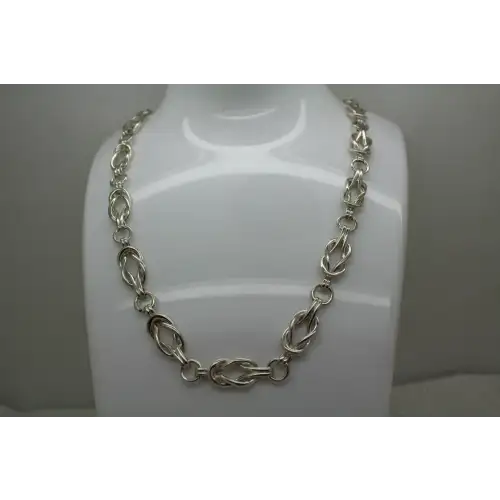 CHUNKY .925 S.S. INFINITY LOVE KNOT CHOKER necklace 15