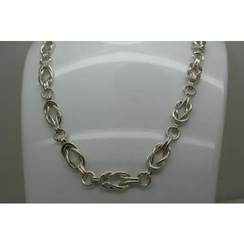 CHUNKY .925 S.S. INFINITY LOVE KNOT CHOKER necklace 15