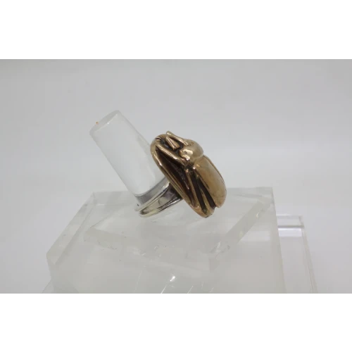 Chunky MIXED METALS & .925 S.S. EGYPTIAN SCARA ring size 7.75 51g