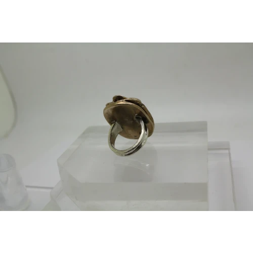 Chunky MIXED METALS & .925 S.S. EGYPTIAN SCARA ring size 7.75 51g