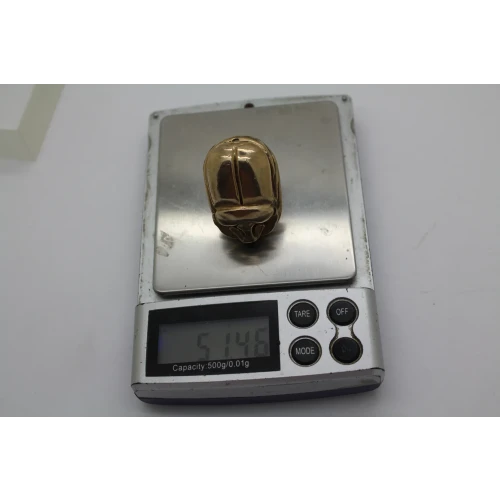Chunky MIXED METALS & .925 S.S. EGYPTIAN SCARA ring size 7.75 51g