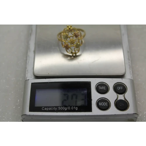 COLEMAN C.CO. 10k Black Hills Gold LARGE VINING GRAPE LEAF ring size 9.5