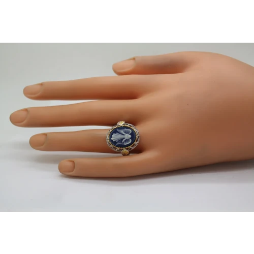 CONCORDE COLLECTION .925 14k GUARDIAN ANGEL CAMEO ring size 9