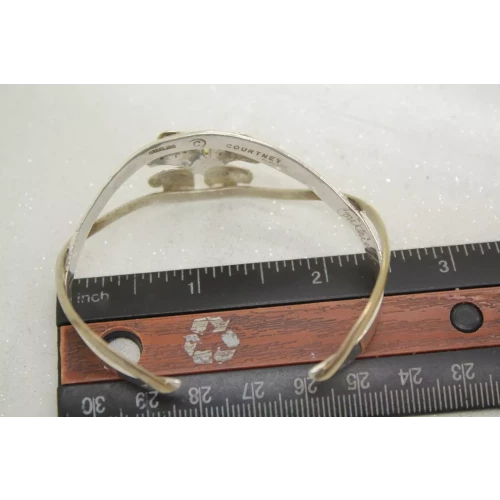 COURTNEY DESIGN .925 S.S. & Brass DOGWOOD FLOWER DESIGN CUFF 6.5