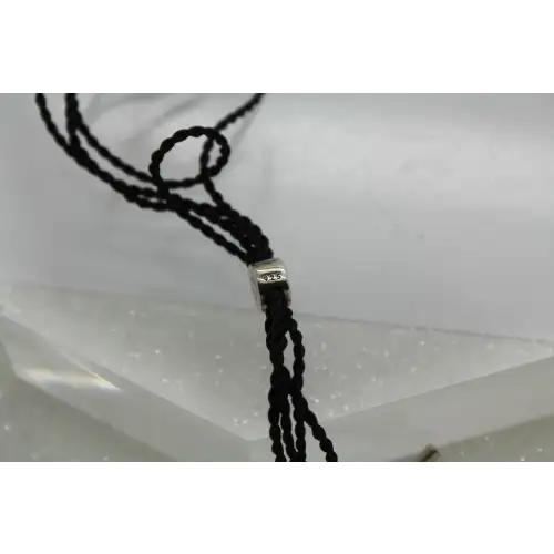 DAISY LONDON .925 S.S. CIRCLE BLACK CORD BOLO bracelet adjustable (3)