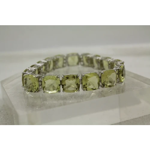 Designer .925 S.S. 12mm Cushion Cut FILIGREE TENNIS bracelet 8