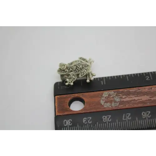 Designer .925 S.S. MARCASITE ADORABLE LITTLE FROG pin (4)