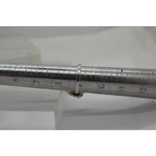 Designer CNA .925 S.S. CARVED MOTHER of PEARRL CITRINE FLOWER sz 9