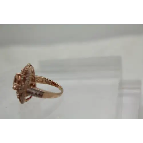 Designer FZN R.G. over .925 S.S. GORGEOUS FLORAL COCKTAIL ring size 7 #