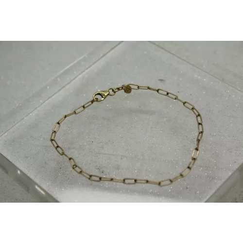 DESIGNER HF 14k Yellow Gold PAPER CLIP bracelet 7 1/2