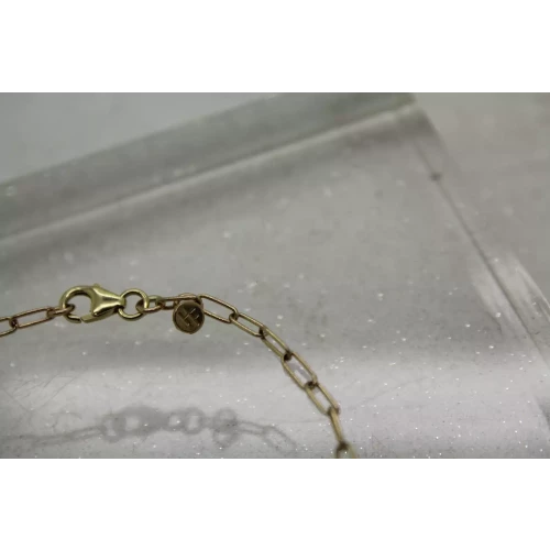 DESIGNER HF 14k Yellow Gold PAPER CLIP bracelet 7 1/2