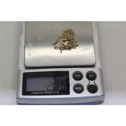 DESIGNER HF 14k Yellow Gold PAPER CLIP bracelet 7 1/2
