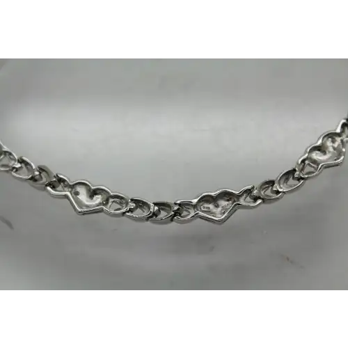 Designer OTC .925 S.S. DIAMOND acc. HEART STATION necklace 27g