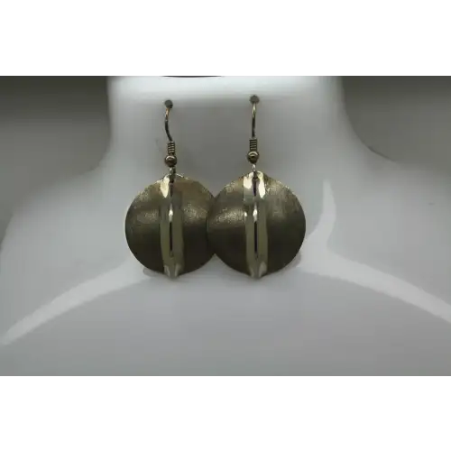 Designer SAM FERRARO .925 S.S. ROUND TEXTURED DISC DANGES
