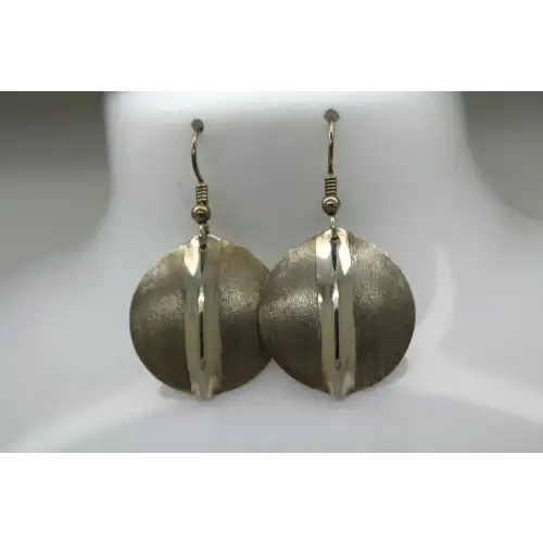 Designer SAM FERRARO .925 S.S. ROUND TEXTURED DISC DANGES
