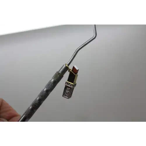 Designer Sig. 14k Y.G & W.G. GARNET & DIAMOND LIPSTICK pend. charm # (2)