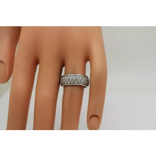 DIAMONIQUE .925 S.S. DQ CZ ETERNITY 8mm wedding BAND ring size 6,75