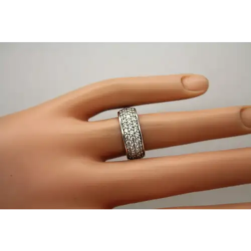 DIAMONIQUE .925 S.S. DQ CZ ETERNITY 8mm wedding BAND ring size 6,75