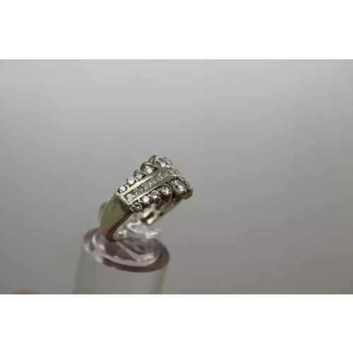 DIAMONIQUE DQ CZ .925 S.S. TRIPLE ROW BAND ring size 7