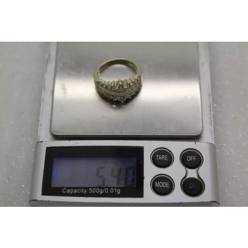 DIAMONIQUE DQ CZ .925 S.S. TRIPLE ROW BAND ring size 7