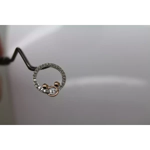 DISNEY .925 S.S. TWO TONE DIAMOND MICKEY MOUSE CIRCLE SLIDE pendant