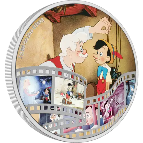 Disney Cinema Masterpieces - 2022 3oz Pinocchio Silver Coin (2)