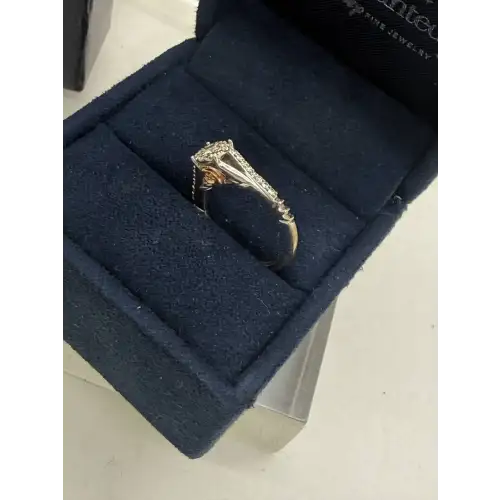 DISNEY ENCHANTED 10K W.G. BELLE DIAMOND ROSE ring size 3.5
