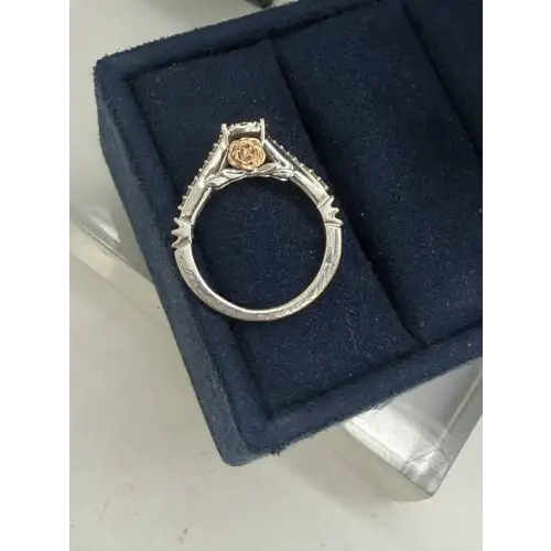 DISNEY ENCHANTED 10K W.G. BELLE DIAMOND ROSE ring size 3.5