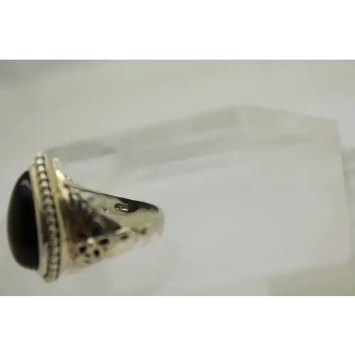 DP DOUG PAULUS .925 S.S. TEARDROP TIGER'S EYE FLORAL ring size 9