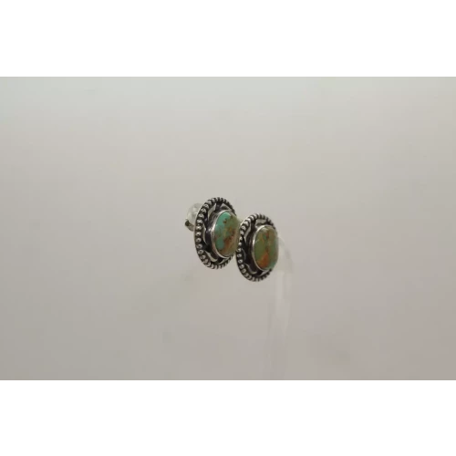 DTR JAY KING .925 S.S. GREEN TURQUOISE ROUND BEADED design studs