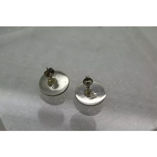 DTR JAY KING .925 S.S. GREEN TURQUOISE ROUND BEADED design studs