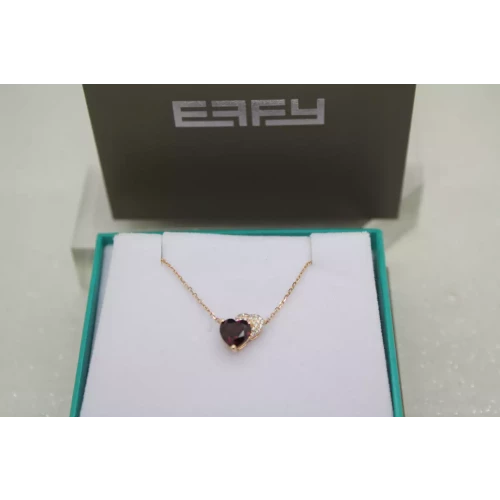 EFFY 14k Rose Gold AMETHYST & DIAMOND DOUBLE HEART necklace