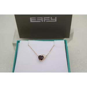 EFFY 14k Rose Gold AMETHYST & DIAMOND DOUBLE HEART necklace