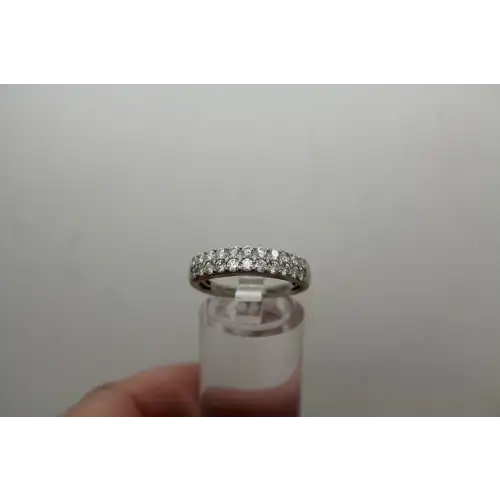 ELO 14k W.G. .90ctw DIAMOND DOUBLE ROW BAND ring size 8 #