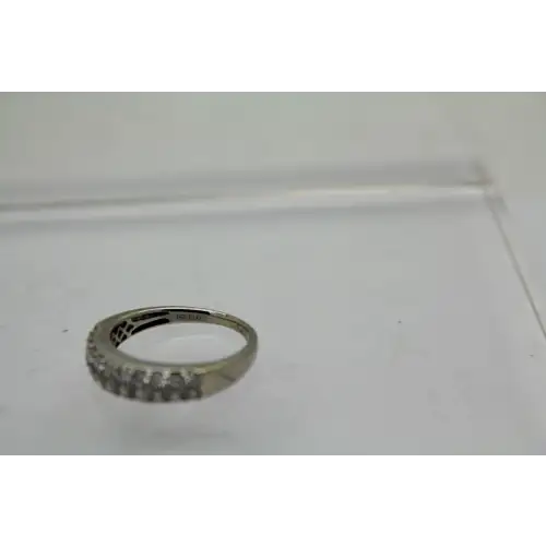 ELO 14k W.G. .90ctw DIAMOND DOUBLE ROW BAND ring size 8 #