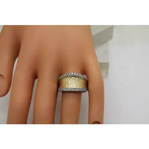 ESPO JOSEPH ESPOSITO .925 S.S. HAMMERED CZ BAND ring size 11#